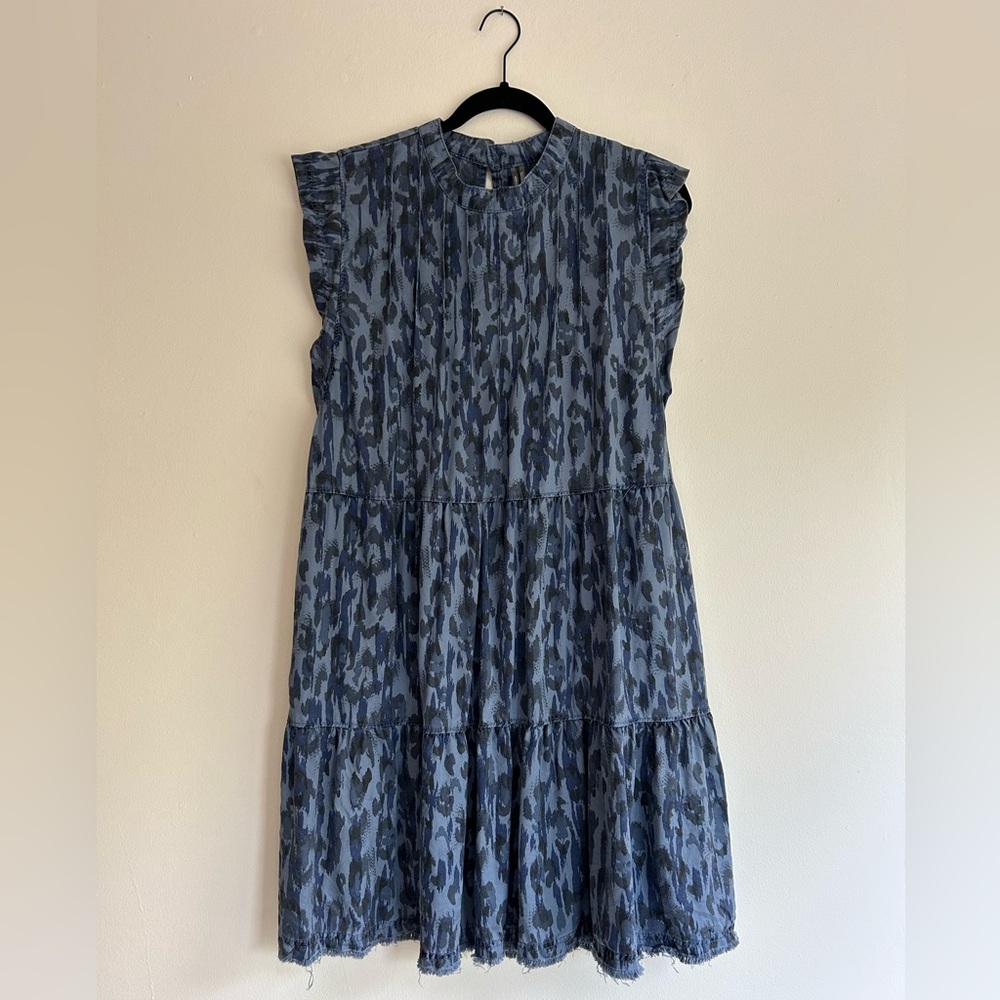 Like New Anthropologie sleeveless dress with pintucks and ruffles